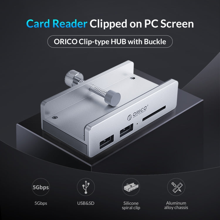 ORICO MH2AC-U3 Clip-type 2 Ports USB3.0 HUB with SD Card Reader -  by ORICO | Online Shopping UK | buy2fix