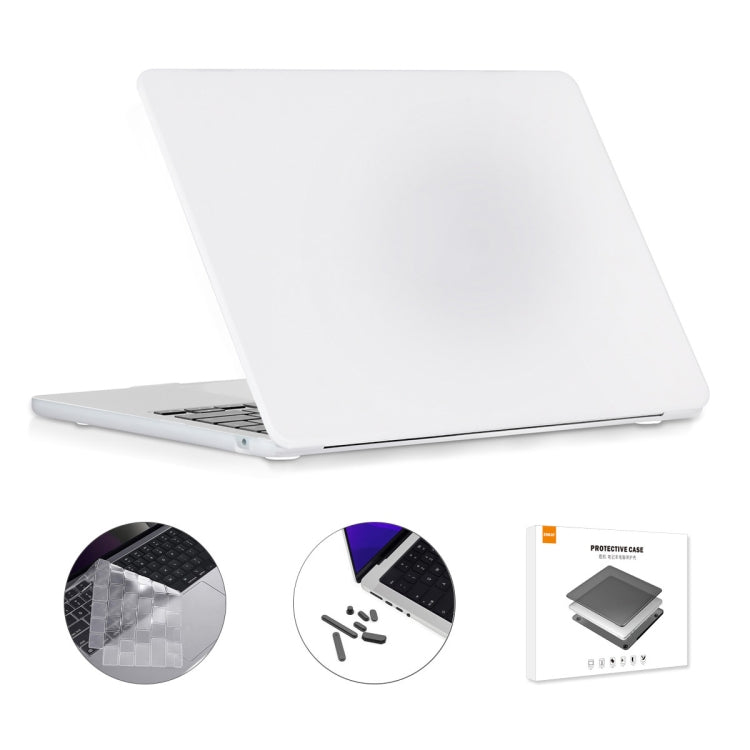 For MacBook Air 13.6 2022 A2681 US Version ENKAY 3 in 1 Matte Laptop Case with TPU Keyboard Film / Anti-dust Plugs(White) - MacBook Air Cases by ENKAY | Online Shopping UK | buy2fix