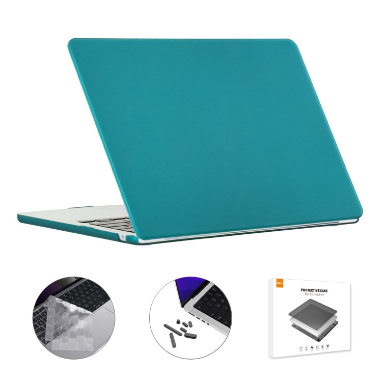 For MacBook Air 13.6 2022 A2681 US Version ENKAY 3 in 1 Matte Laptop Case with TPU Keyboard Film / Anti-dust Plugs (Dark Cyan) - MacBook Air Cases by ENKAY | Online Shopping UK | buy2fix