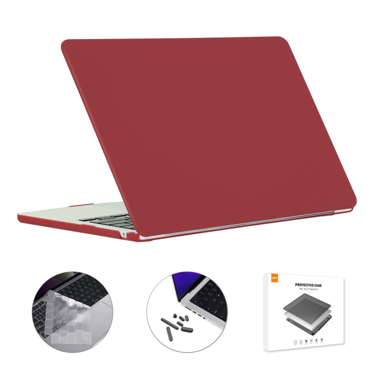 For MacBook Air 13.6 2022 A2681 US Version ENKAY 3 in 1 Matte Laptop Case with TPU Keyboard Film / Anti-dust Plugs (Wine Red) - MacBook Air Cases by ENKAY | Online Shopping UK | buy2fix