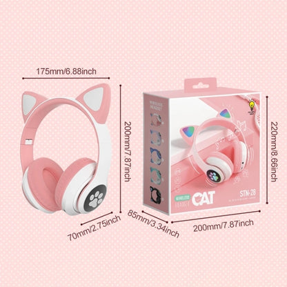 T&G TN-28 3.5mm Bluetooth 5.0 Dual Connection RGB Cat Ear Bass Stereo Noise-cancelling Headphones Support TF Card With Mic(Pink) - Headset & Headphone by T&G | Online Shopping UK | buy2fix