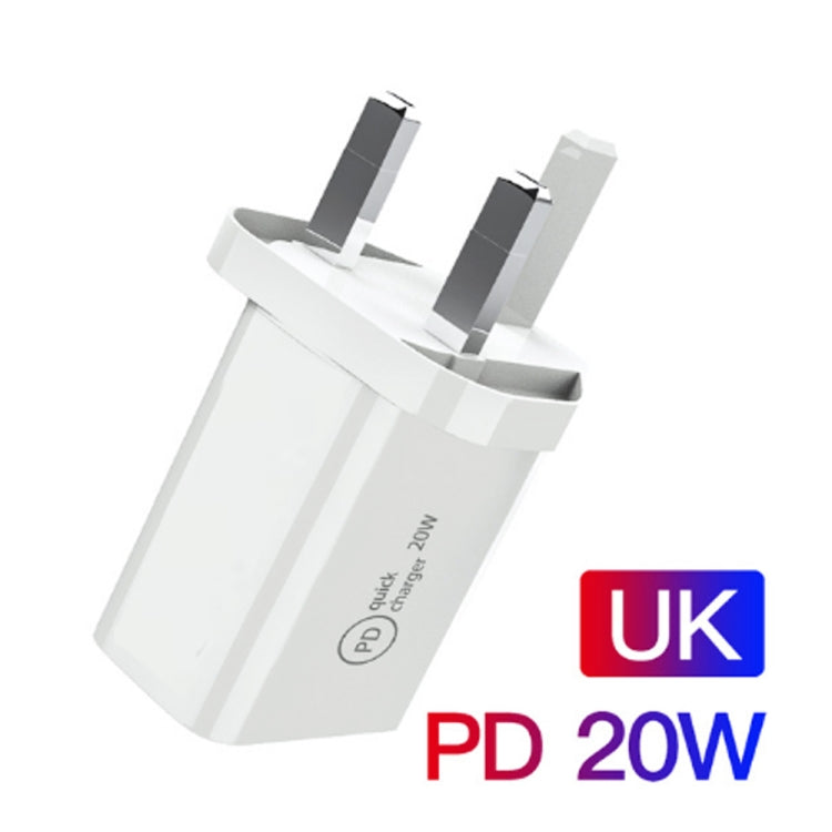 SDC-20W 2 in 1 PD 20W USB-C / Type-C Travel Charger + 3A PD3.0 USB-C / Type-C to 8 Pin Fast Charge Data Cable Set, Cable Length: 2m, UK Plug - Apple Accessories by buy2fix | Online Shopping UK | buy2fix