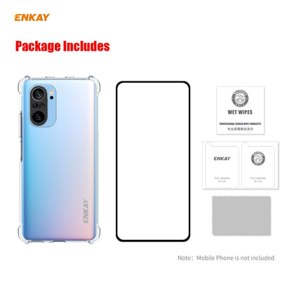 For Redmi K40 / K40 Pro / K40 Pro+ Hat-Prince ENKAY Clear TPU Shockproof Case Soft Anti-slip Cover + 0.26mm 9H 2.5D Full Glue Full Coverage Tempered Glass Protector Film - Xiaomi Cases by ENKAY | Online Shopping UK | buy2fix