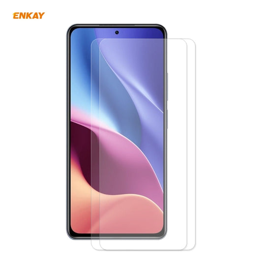 For Xiaomi Poco F3 2 PCS ENKAY Hat-Prince 0.26mm 9H 2.5D Curved Edge Tempered Glass Film - Xiaomi Accessories by ENKAY | Online Shopping UK | buy2fix