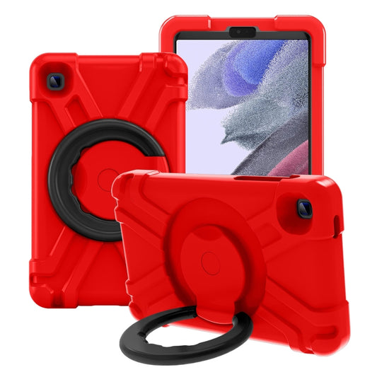 For Galaxy Tab A7 Lite T220/T225 PC + Silicone Shockproof Combination Case with 360 Degree Rotating Holder & Handle(Red+Black) - Tab A7 Lite T220 / T225 by buy2fix | Online Shopping UK | buy2fix