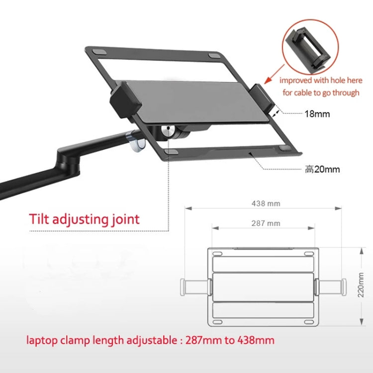 OL-3S Aluminum Height Adjustable Desktop Computer Stand for 17-32 inch and 12-17 inch Monitor(Black) - Computer & Networking by buy2fix | Online Shopping UK | buy2fix