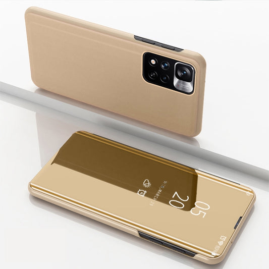 For Xiaomi Redmi Note 11 Pro Plated Mirror Kickstand Flip Leather Phone Case (Gold) - Xiaomi Accessories by buy2fix | Online Shopping UK | buy2fix