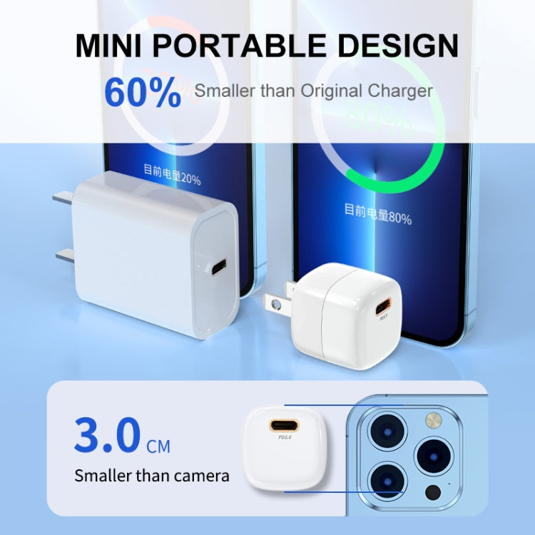 ENKAY APQ-011 Mini PD 20W USB-C / Type-C Port Fast Charger, US Plug(Blue) - Mobile Accessories by ENKAY | Online Shopping UK | buy2fix