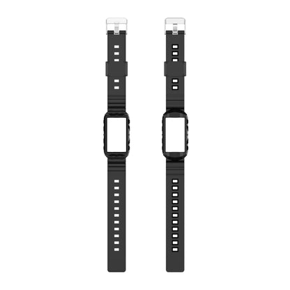 For Fitbit Charge 4 SE Silicone One Body Armor Watch Band(Black) - Watch Bands by buy2fix | Online Shopping UK | buy2fix