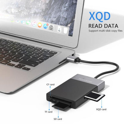 6-in-1 USB 3.0 to USB3.0 x 2+CF Card+TF Card+SD Card+XQD Card HUB Adapter -  by buy2fix | Online Shopping UK | buy2fix