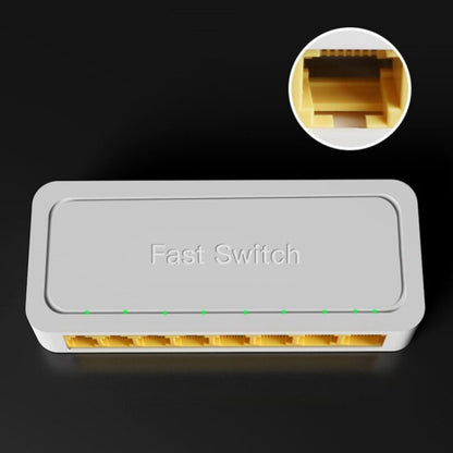 8-Ports 100M RJ45 Mini Switch Home Plug-and-Play Bypass Unmanaged Network Splitter for Bedroom Network Monitoring - Switch by buy2fix | Online Shopping UK | buy2fix