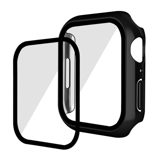 For Apple Watch Series 8 / 7 41mm ENKAY Hat-Prince 2 in 1 PC Frame + 9H Tempered Glass Case(Black) - Watch Cases by ENKAY | Online Shopping UK | buy2fix