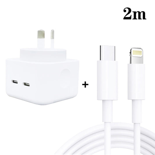 SDC-40W Dual PD USB-C / Type-C Ports Charger with 2m Type-C to 8 Pin Cable, AU Plug - USB Charger by buy2fix | Online Shopping UK | buy2fix