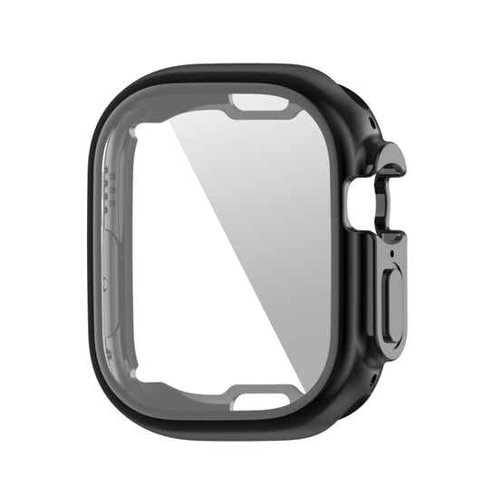 ENKAY Electroplated Soft TPU Case with Screen Film For Apple Watch Ultra / Ultra 2 49mm(Black) - Watch Cases by ENKAY | Online Shopping UK | buy2fix