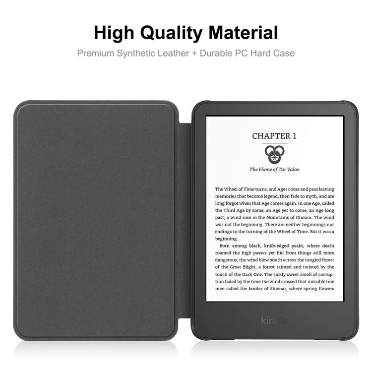 For Amazon Kindle 2022 Gen11 ENKAY Custer Texture Leather Smart Case(Black) - Amazon by ENKAY | Online Shopping UK | buy2fix