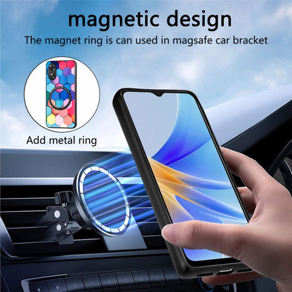 For OPPO A17 Colored Drawing Leather Back Cover Magsafe Phone Case(Rhombus Mandala) - OPPO Cases by buy2fix | Online Shopping UK | buy2fix