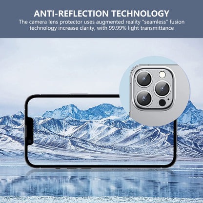 For iPhone 13 Pro / 13 Pro Max ENKAY Hat-Prince Anti-reflection Camera Lens Aluminium Alloy Tempered Glass Film(Black) - iPhone 13 Pro Tempered Glass by ENKAY | Online Shopping UK | buy2fix