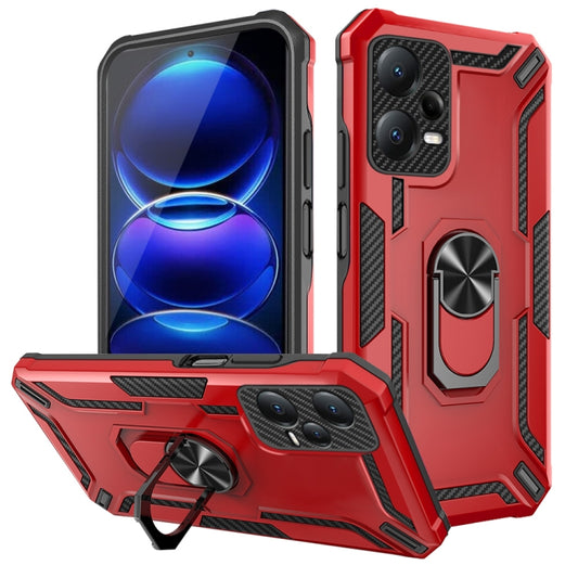 For Xiaomi Redmi Note 12 Pro+ 5G Global Warship Armor 2 in 1 Shockproof Phone Case(Red) - Note 12 Pro+ Cases by buy2fix | Online Shopping UK | buy2fix