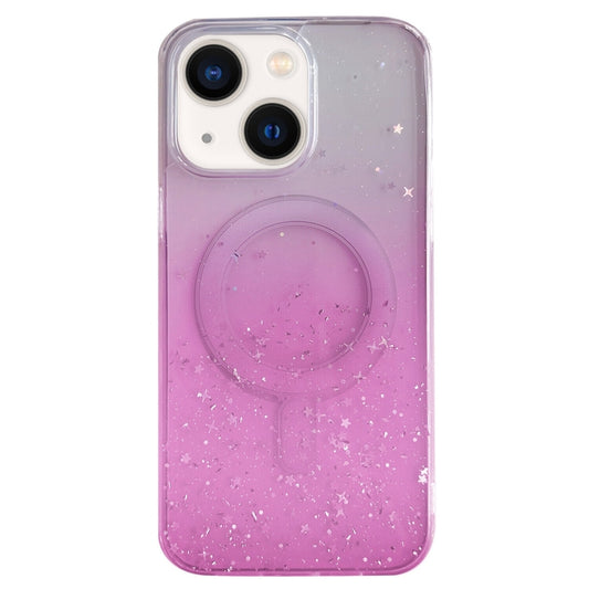 For iPhone 14 MagSafe Glitter Hybrid Clear TPU Phone Case(Pink) - iPhone 14 Cases by buy2fix | Online Shopping UK | buy2fix