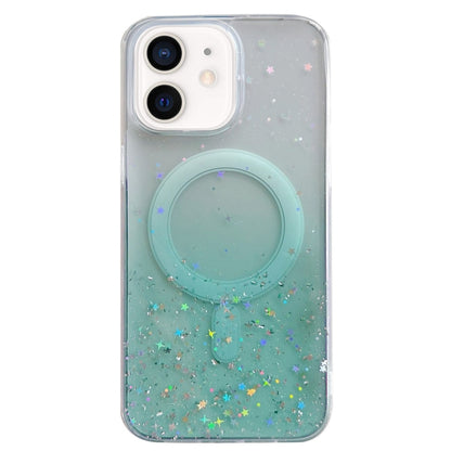 For iPhone 11 MagSafe Glitter Hybrid Clear TPU Phone Case(Green) - iPhone 11 Cases by buy2fix | Online Shopping UK | buy2fix