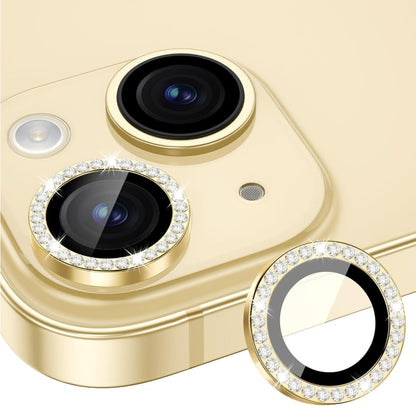 For iPhone 13 / 13 mini ENKAY AR Anti-reflection Individual Diamond Ring Camera Lens Glass Full Film(Golden) - iPhone 13 Tempered Glass by ENKAY | Online Shopping UK | buy2fix