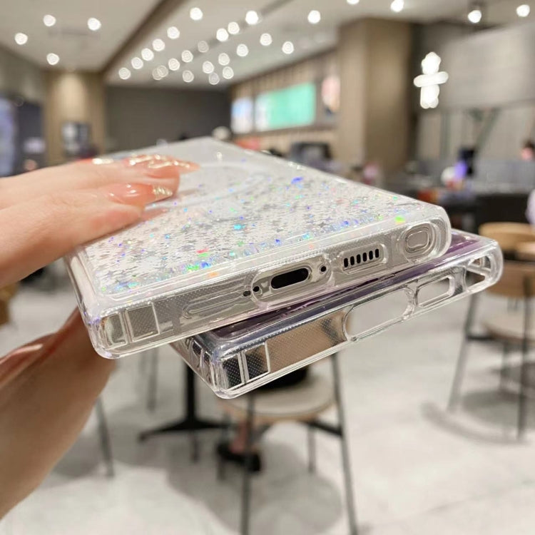 For Samsung Galaxy S24 5G MagSafe Glitter Hybrid Clear TPU Phone Case(Purple) - Galaxy S24 5G Cases by buy2fix | Online Shopping UK | buy2fix
