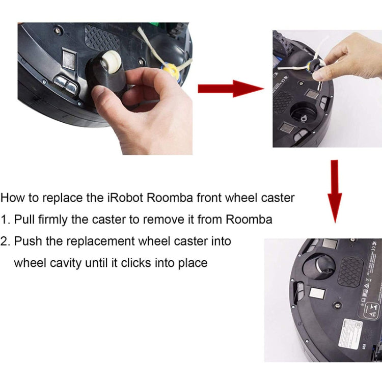 JUNSUNMAY Replacement Wheel Caster Tires for All Series iRobot Vacuum Cleaner - Other Accessories by JUNSUNMAY | Online Shopping UK | buy2fix