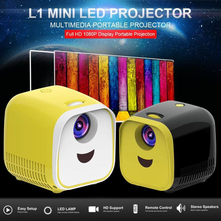 L1 Children Projector Mini LED Portable Home Speaker Projector, EU Plug (Black) - Consumer Electronics by buy2fix | Online Shopping UK | buy2fix