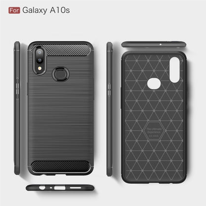 Brushed Texture Carbon Fiber TPU Case for Galaxy A10s(Black) - Galaxy Phone Cases by buy2fix | Online Shopping UK | buy2fix