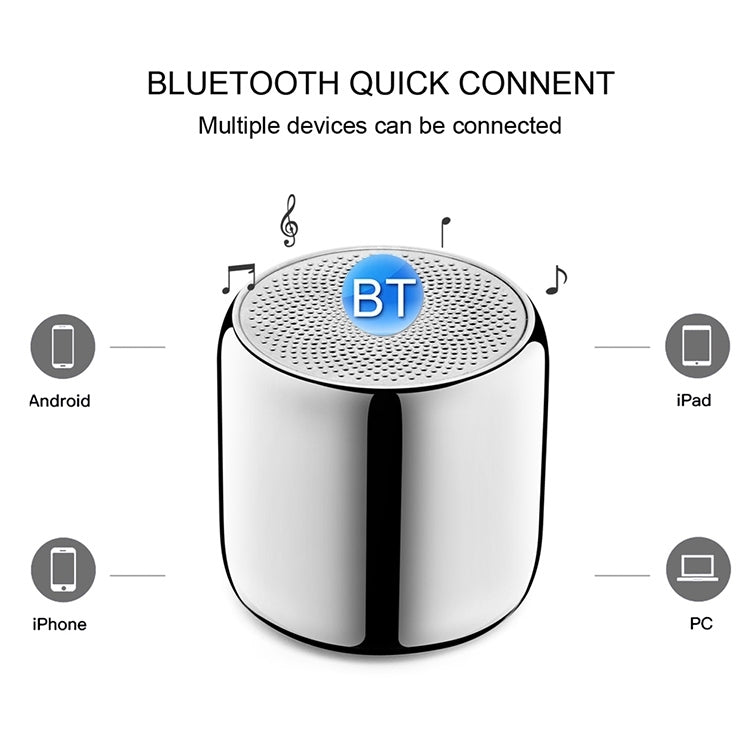 M1 Mini Bluetooth Subwoofer Speaker Portable Aluminium Alloy Wireless TWS Bluetooth, Support Handfree Call(Moonlight Silver) - Mini Speaker by buy2fix | Online Shopping UK | buy2fix