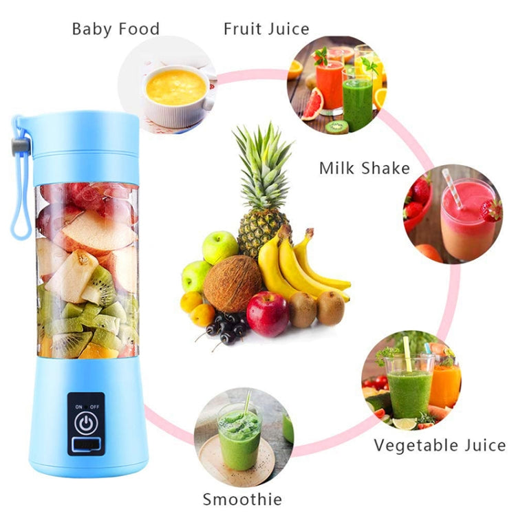 USB Rechargeable Electric Automatic Vegetable Fruit Citrus Orange Juice Maker Cup Mixer Bottle (380ML)(4 Blades Purple) - Home & Garden by buy2fix | Online Shopping UK | buy2fix