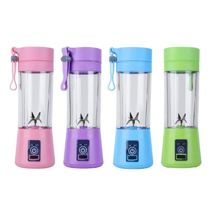 USB Rechargeable Electric Automatic Vegetable Fruit Citrus Orange Juice Maker Cup Mixer Bottle (380ML)(2 Blades Purple) - Home & Garden by buy2fix | Online Shopping UK | buy2fix