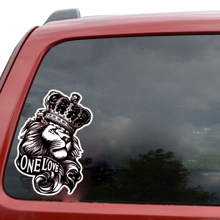 5 PCS YJZT One Love Lion Crown PVC Animal Car Sticker, Size: 10x15.3cm - Decorative Sticker by buy2fix | Online Shopping UK | buy2fix