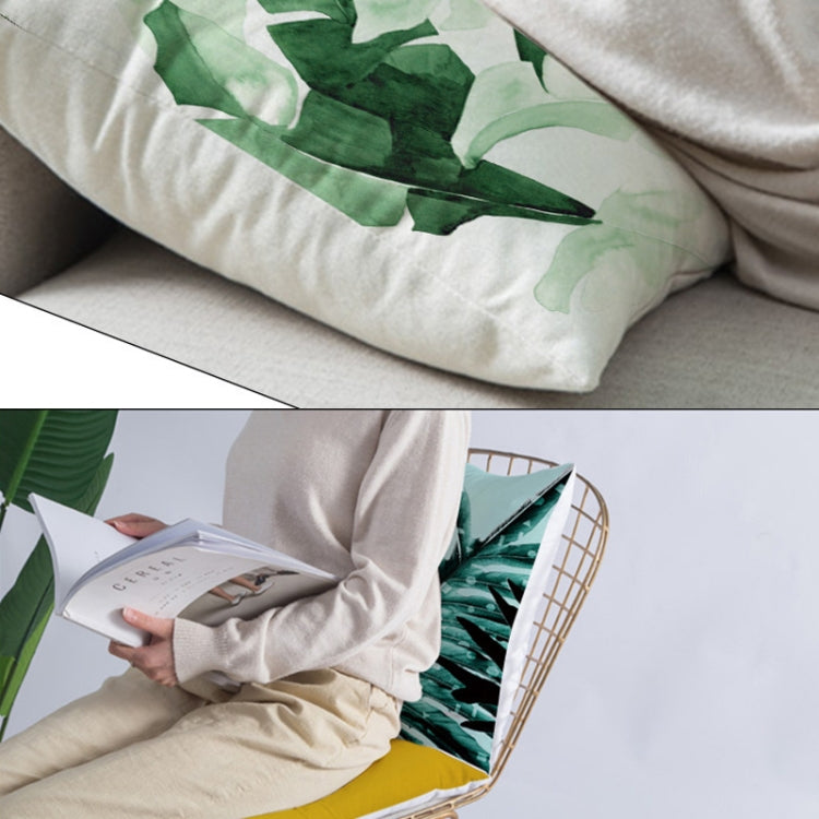 Tropical Plants Pillow Case Polyester Decorative Pillowcases Green Leaves Throw Pillow Cover Square 45CM x45CM(37) - Cushions & Pillows by buy2fix | Online Shopping UK | buy2fix
