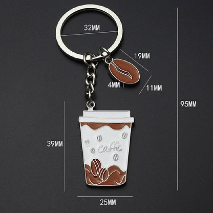 2 PCS Coffee Cup Keychain Creative Metal Pendant Small Gift - Key Rings by buy2fix | Online Shopping UK | buy2fix