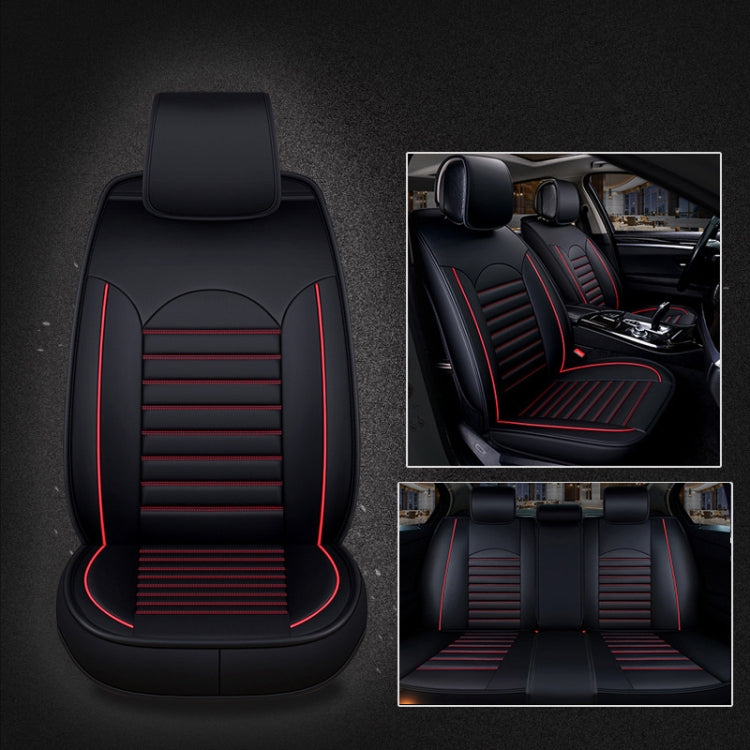 Universal PU Leather Car Seat Cover Black Red - Seat Accessories by buy2fix | Online Shopping UK | buy2fix