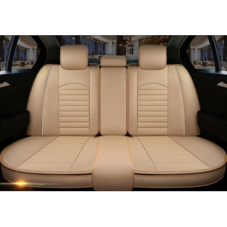 Universal PU Leather Car Seat Cover Beige - Seat Accessories by buy2fix | Online Shopping UK | buy2fix