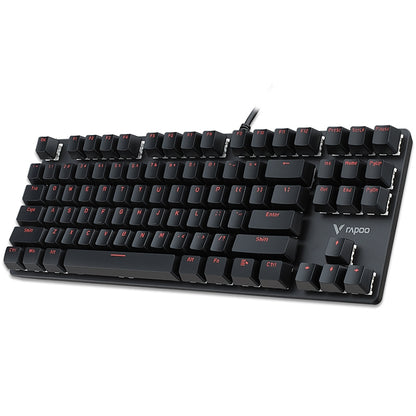 Rapoo V500 87-keys Alloy Edition Desktop Laptop Computer Game Esports Office Home Typing Metal Wired Mechanical Keyboard without Backlight,(Black Shaft) - Wired Keyboard by Rapoo | Online Shopping UK | buy2fix