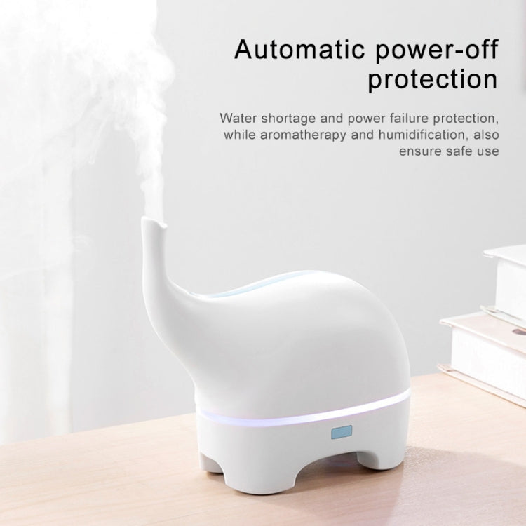 Mini Elephant Style 2.4MHz Ultrasound Household Air Purification USB Charging LED Light Humidifying Aromatherapy Purifier, Size:165x77.4x155 mm(White) - Home & Garden by buy2fix | Online Shopping UK | buy2fix