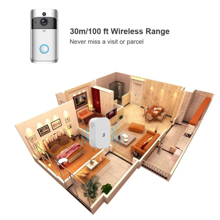 M2D Wireless WiFi Doorbell Jingle Machine Intelligent Doorbell Voice Intercom Bell, Plug Standard:UK Plug(White) - Security by buy2fix | Online Shopping UK | buy2fix