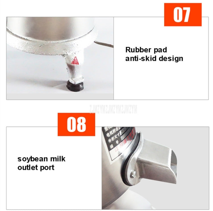 100/1100W Household Stainless Steel Refiner Large Capacity  Slurry Separation Fresh Grinding Soymilk Tofu Machine, CN Plug(Silver) - Home & Garden by buy2fix | Online Shopping UK | buy2fix