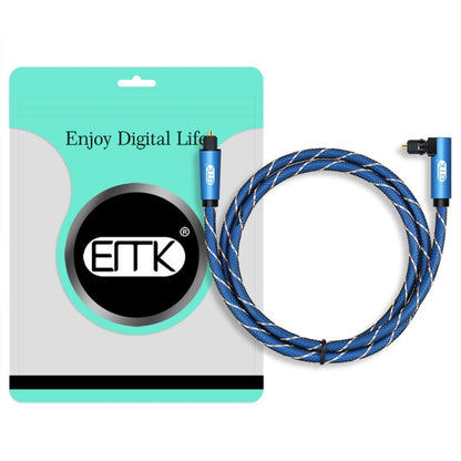 EMK 90 Degree Swivel Adjustable Right Angled 360 Degrees Rotatable Plug Nylon Woven Mesh Optical Audio Cable, Cable Length:30m(Blue) - Audio Optical Cables by EMK | Online Shopping UK | buy2fix