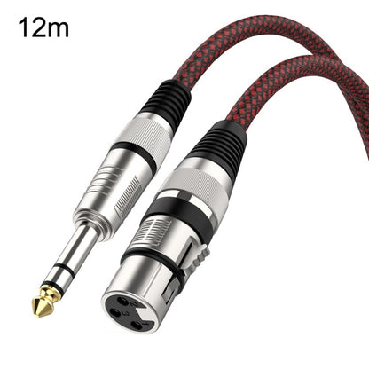 12m Red and Black Net TRS 6.35mm Male To Caron Female Microphone XLR Balance Cable -  by buy2fix | Online Shopping UK | buy2fix