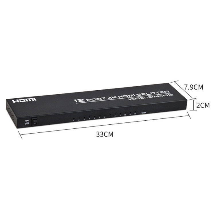 FJGEAR FJ-SM1012 1 In 12 Out 30HZ HDMI 4K HD Audio And Video Splitter, Plug Type:US Plug - Splitter by FJGEAR | Online Shopping UK | buy2fix