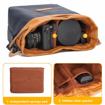 S.C.COTTON Camera Lens Protection Bag Liner Bag Waterproof Camera Storage Bag, Size: M(Khaki) - Soft Bag by S.C.COTTON | Online Shopping UK | buy2fix