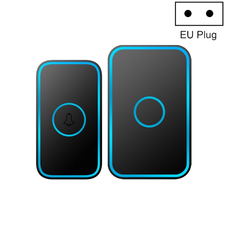 CACAZI A78 Long-Distance Wireless Doorbell Intelligent Remote Control Electronic Doorbell, Style:EU Plug(Elegant Black) - Wireless Doorbell by CACAZI | Online Shopping UK | buy2fix