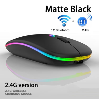 3 Keys RGB Backlit Silent Bluetooth Wireless Dual Mode Mouse(Black) - Wireless Mice by buy2fix | Online Shopping UK | buy2fix