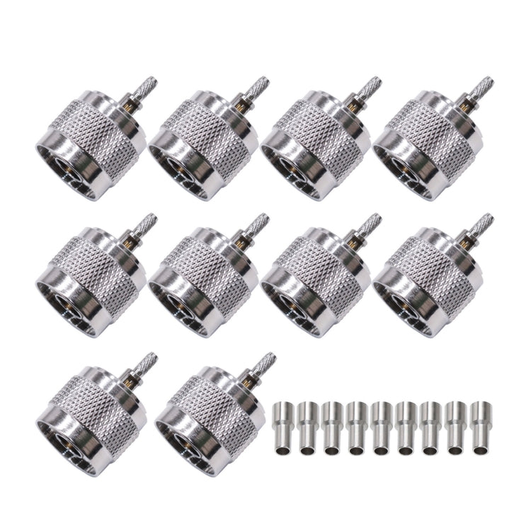 10pcs NJ-1.5 For RG316/RG174/LMR N Type Plug Connector Low Loss RF Coaxial Connector -  by buy2fix | Online Shopping UK | buy2fix