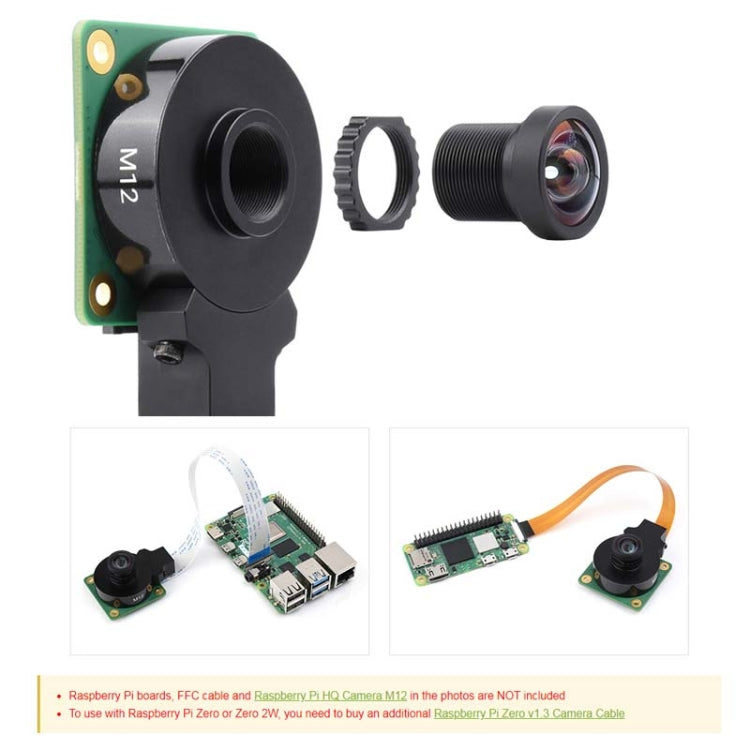 Waveshare WS1132712 For Raspberry Pi M12 High Resolution Lens, 12MP, 113 Degree FOV, 2.7mm Focal Length,23965 - Consumer Electronics by WAVESHARE | Online Shopping UK | buy2fix
