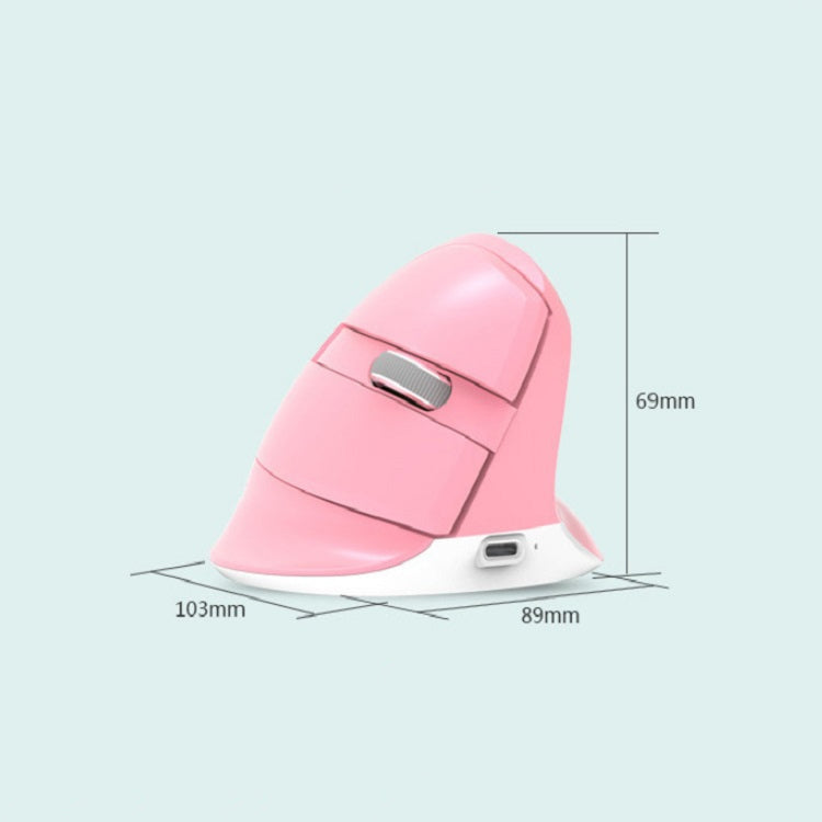 DELUX M618Mini Colorful Wireless Luminous Vertical Mouse Bluetooth Rechargeable Vertical Mouse(Cherry pink) - Computer & Networking by DELUX | Online Shopping UK | buy2fix